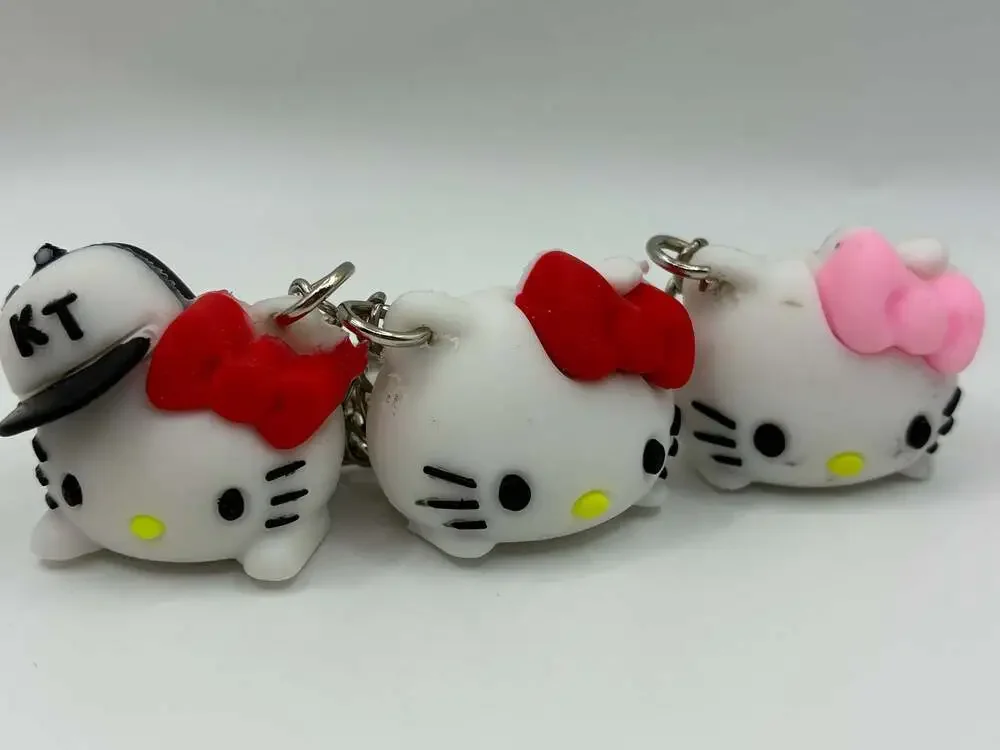 Hello Kitty Silicone Character Keychains Set of 3